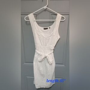 Tempted Hearts White Ribbed Tie Front Mini Dress